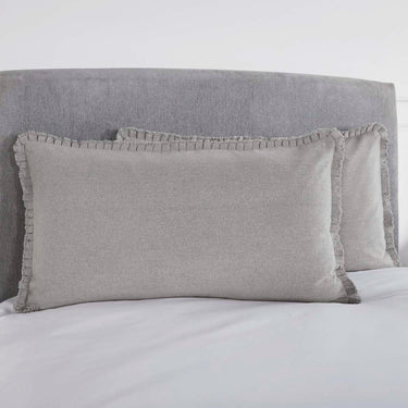 Burlap Dove Grey King Sham w/ Fringed Ruffle 21x37 VHC Brands - The Fox Decor